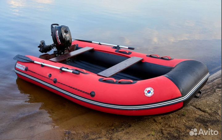 Лодка моторная mishimo lite df 370, красного цвета