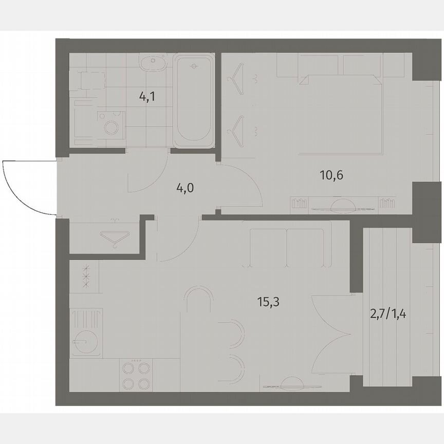 1-к. квартира, 35,4 м², 7/11 эт.
