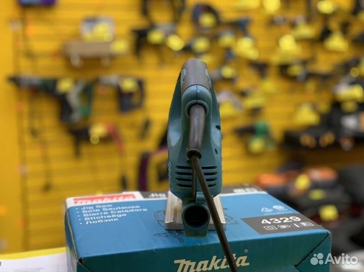 Электролобзик Makita 4329, 450 Вт сине-зеленый