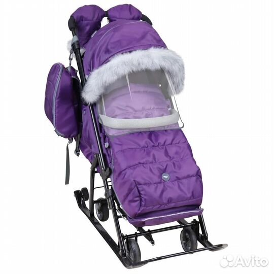 Санки-коляска Nika для детей черничный