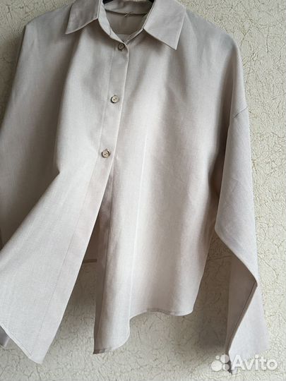 Костюм из льна бежевый с шортами