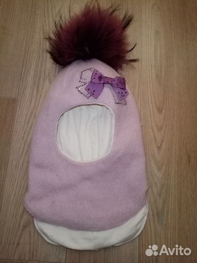 Шапка шлем зимняя для девочки
