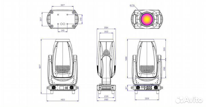 Silver star SS688SC pluto 1400 profile, Поворотная «голова» profile spot CMY