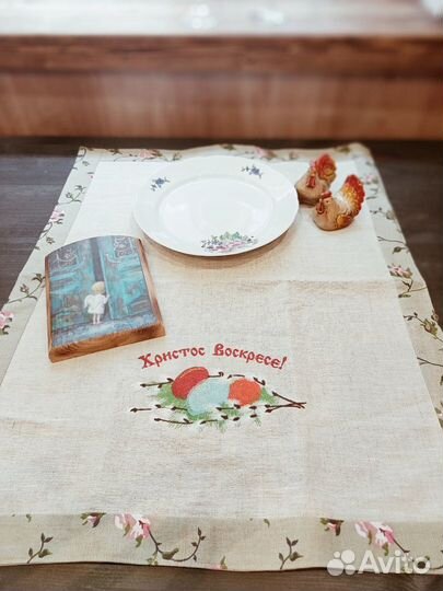 Салфетки льняные с вышивкой