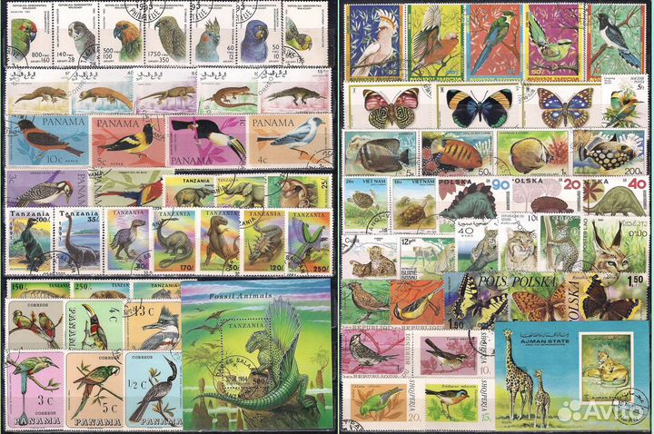 Флора фауна коллекция марок
