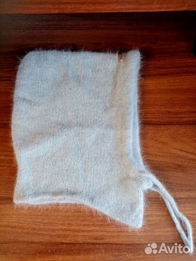 Набор из пуха норки. Капор и рукавички. Ручная раб