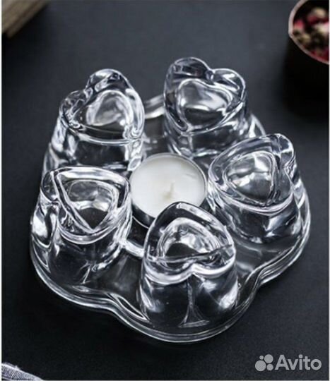 Заварочный стеклянный чайник с подставкой