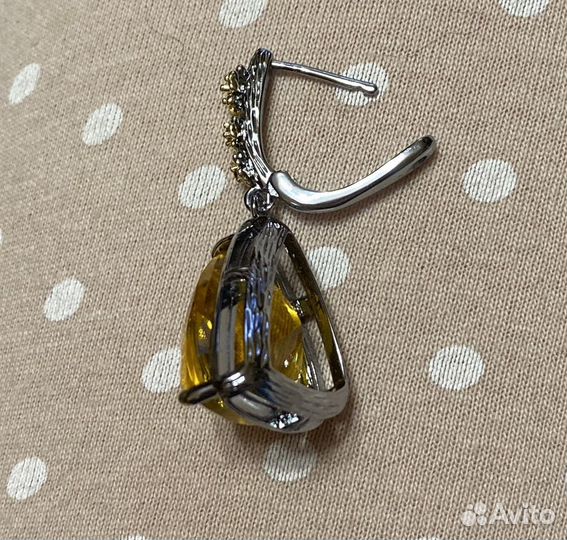 Серьги крупные с цирконием