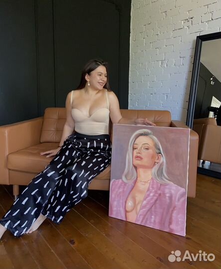 Портрет маслом на холсте ручной работы