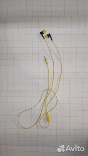 Наушники проводные, желто черные
