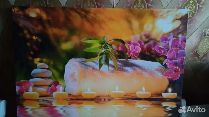 LED картина орхидеи и свечи новая Германия
