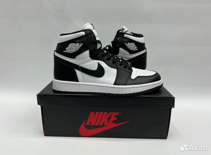 Кроссовки Nike Air Jordan 1 Black & White Люкс