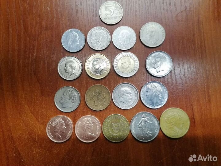 Набор крупных монет Европы