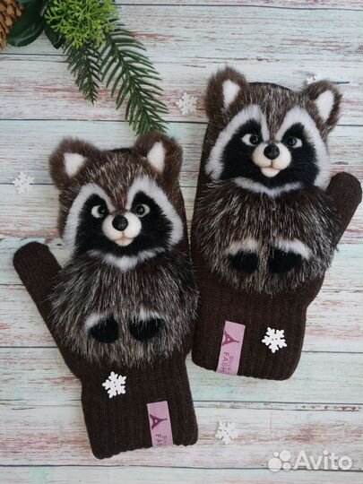 Звероварежки еноты варежки