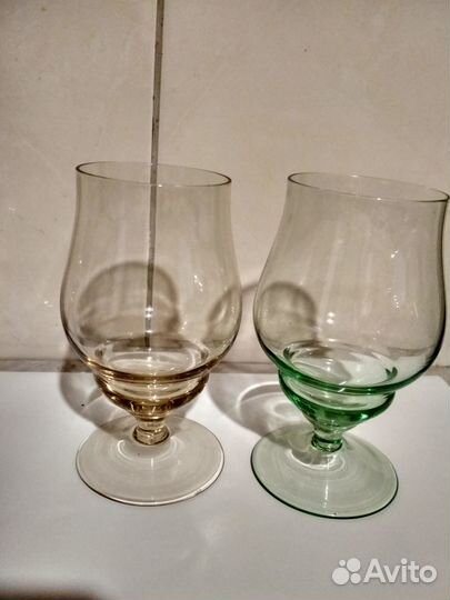 Стопки, фужеры СССР, цветное стекло
