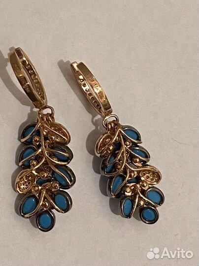 Золотые серьги 750 проба