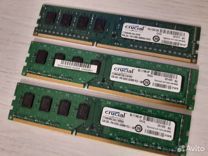 Опер. память DDR3 4/2Гб 1600/1333MHz