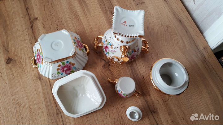 Самовар + Шкатулка Гжель