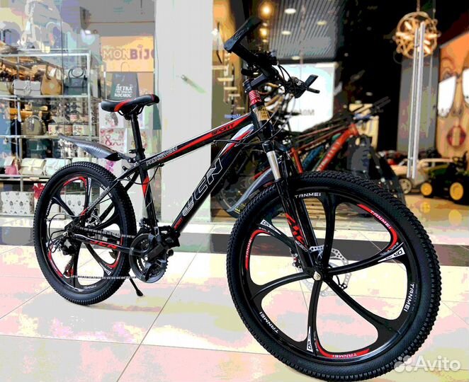 Велосипед на дисках JCN 24'' черный/красный