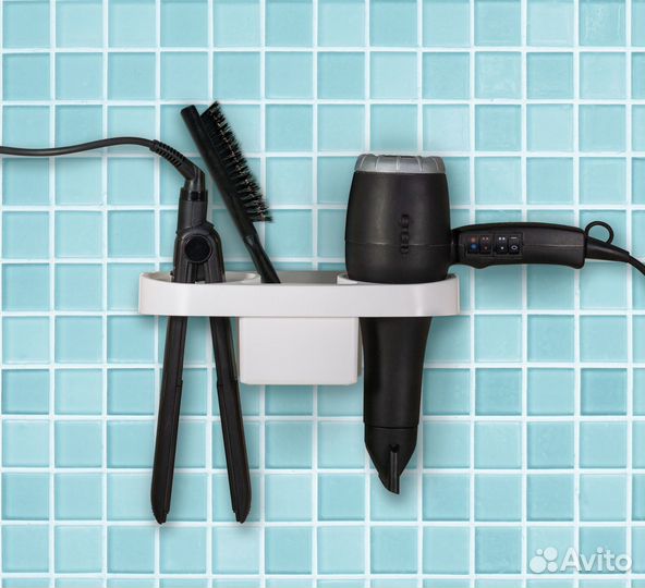 Держатель для фена 27 см цвет белый