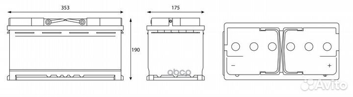 Аккумулятор gladiator EFB 110 Ah, 960 A, 353x17