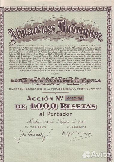 Акция, Испания