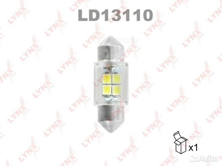 Lynxauto LD13110 Лампа светодиодная LED C10W T11x3