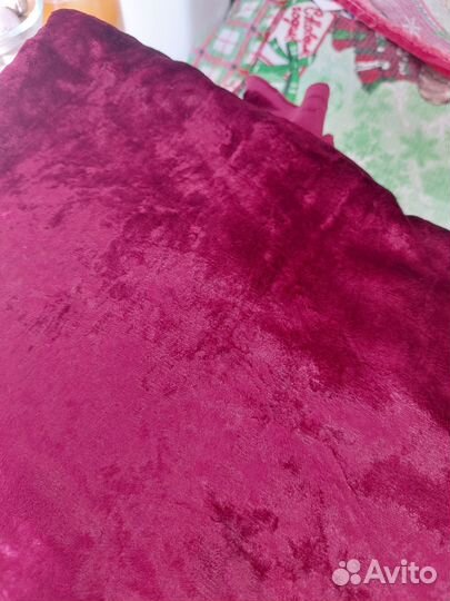 Плюш бархат СССР красный