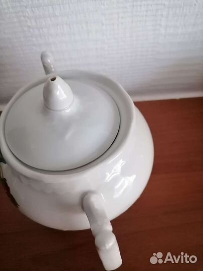 Сахарница фарфор белый с рисунком