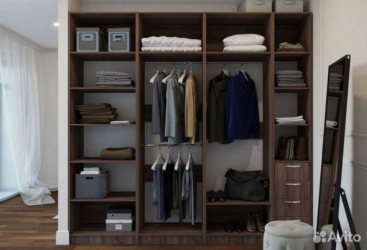 Гардеробная система хранения под ключ