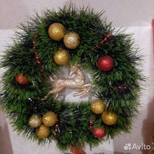 Рождественский венок для интерьера