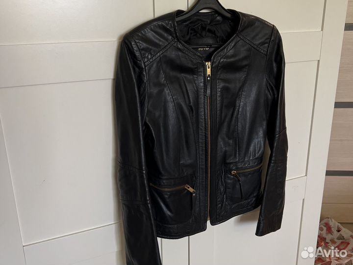 Кожаная куртка mango xs