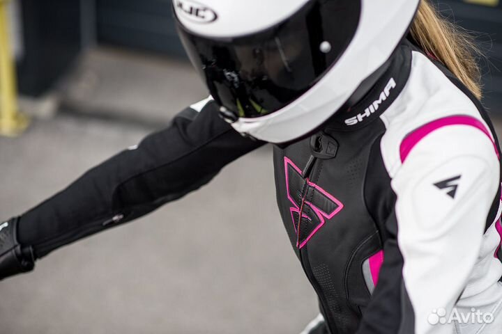 Мотокуртка женская shima miura black / white / pin