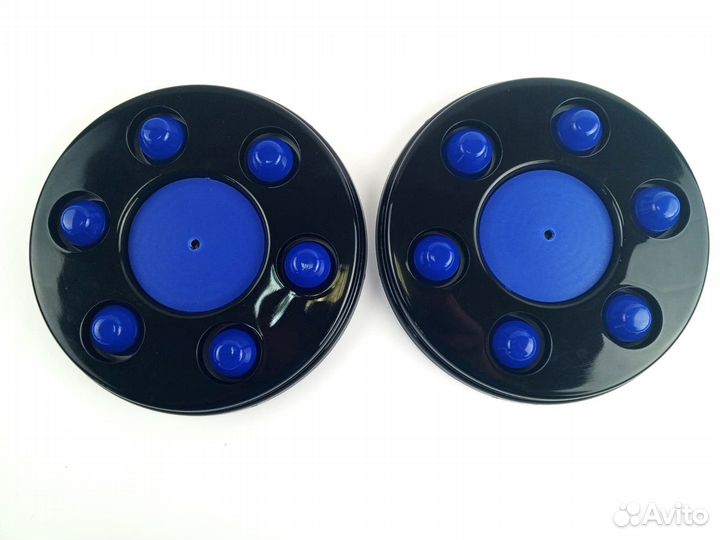 Колпаки черные на газель с синими колпачками