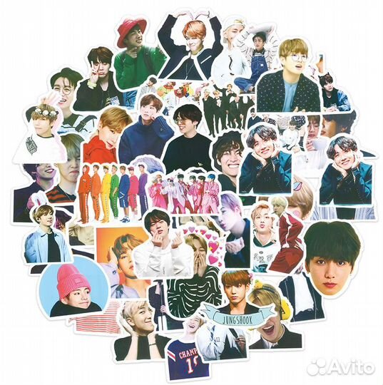 Наклейки BTS для телефона /тетради /стен, 50 штук