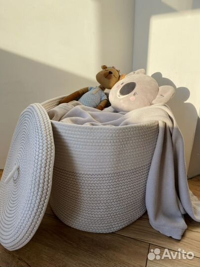 Корзина для белья с крышкой, игрушек, для вещей