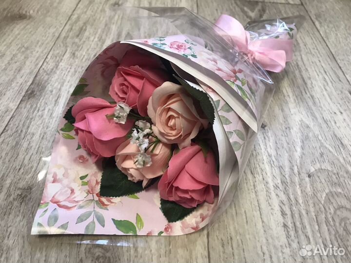 Букет из мыльных роз