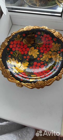 Ваза для фруктов СССР хохлома