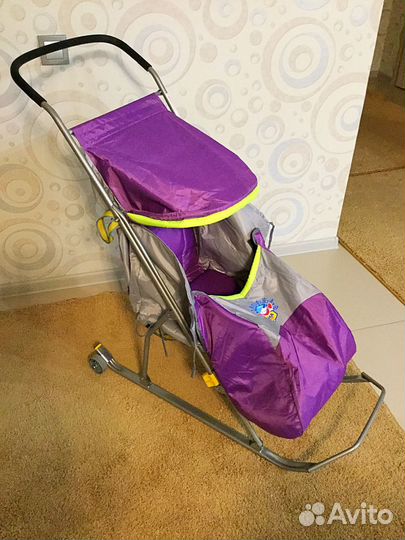 Санки детские Ника, Умка - 2 с колесиками новые