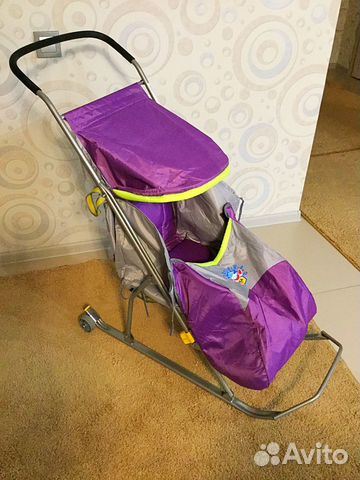 Санки детские Ника, Умка - 2 с колесиками новые