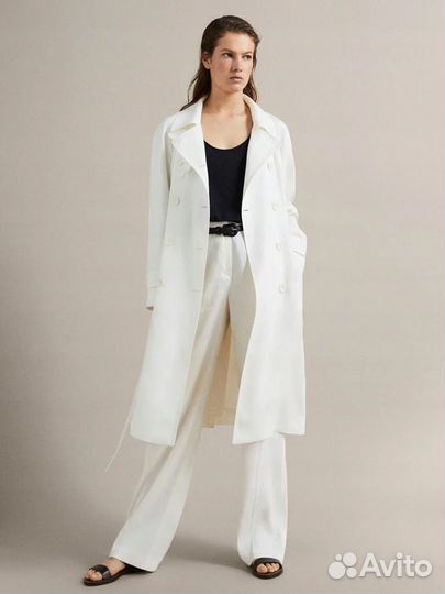Massimo dutti тренч 100% лён