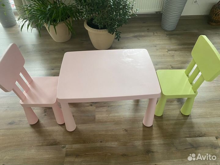 Детский стол и 2 стула IKEA