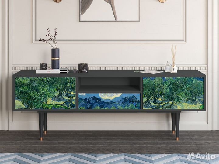 Тв-тумба T6 - Антрацит - The Oil Trees