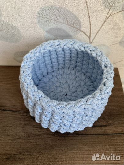 Вязаные хлопковые корзинки