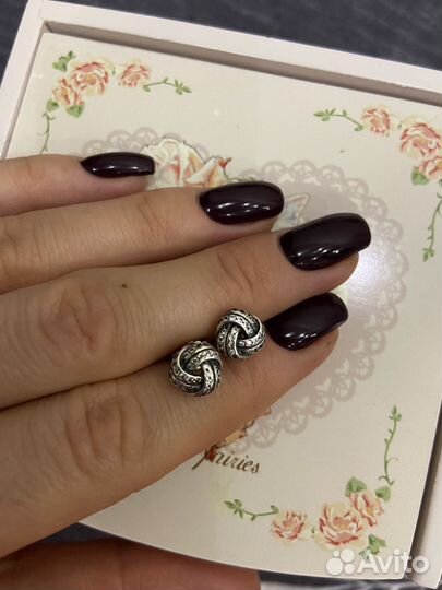 Серьги пусеты pandora