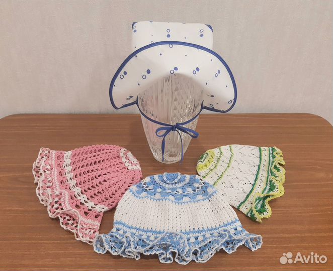 Шапочки детские (хлопок+лен)