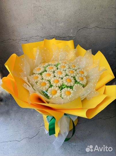 Ромашки из шоколада. Съедобный букет