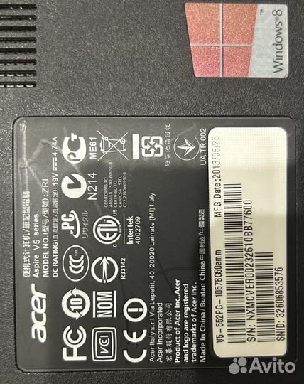Ноутбук acer aspire v5