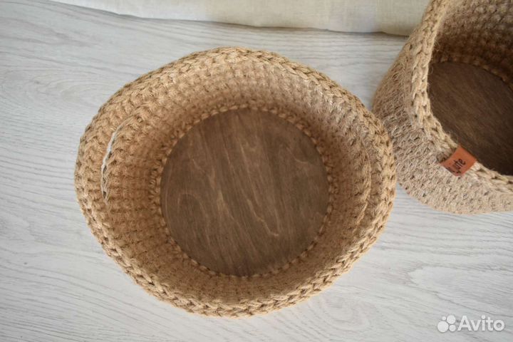 Корзина из джута с ручками