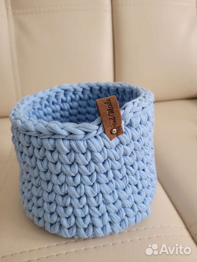 Корзина вязаная трикотажная